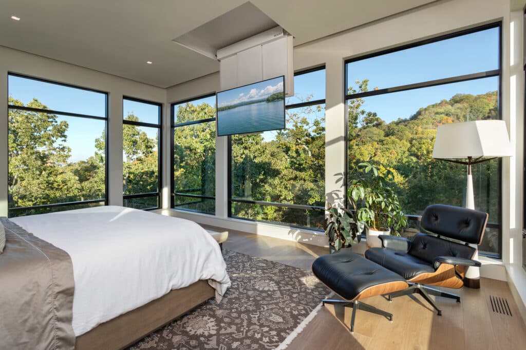 smart home design; durable materials; low-maintenance exterior; standing seam roof. 